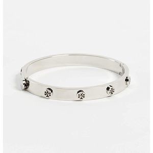 Authentic! Tory Burch Logo Stud Hinge Bracelet